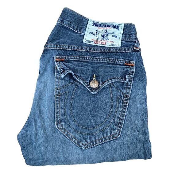 VINTAGE True Religion Jeans Size 32 STRAIGHT Blue - Picture 1 of 7